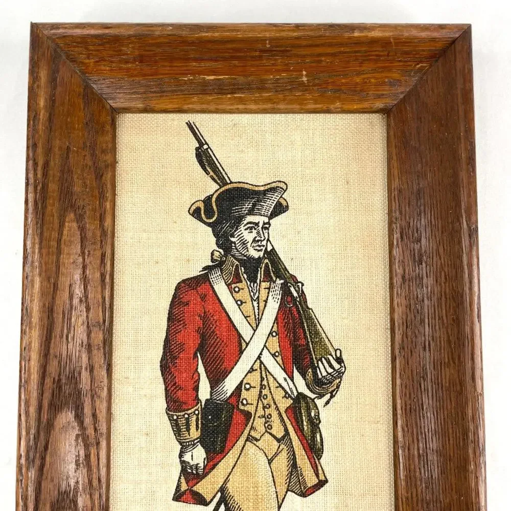 Vintage Framed Linen Art Pennsylvania Battalion 1776